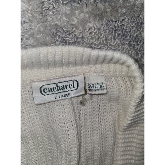 Vintage Cacharel V Neck Button Front Chunky Knit Sweater Women's XL - Picture 5 of 10